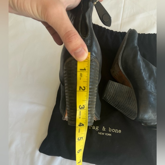 $450 Rag & Bone Size 7.5(37.5) Leather Ankle Boots Heels Shoes - Picture 13 of 14